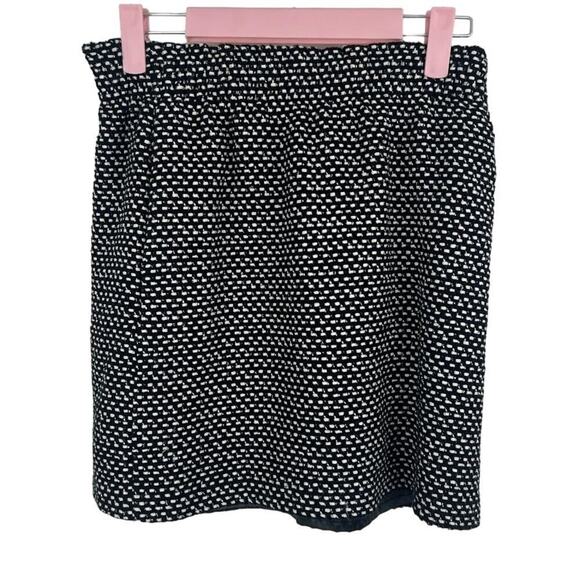 J.crew Sidewalk skirt in printed jacquard black and white size 4 - Picture 1 of 5